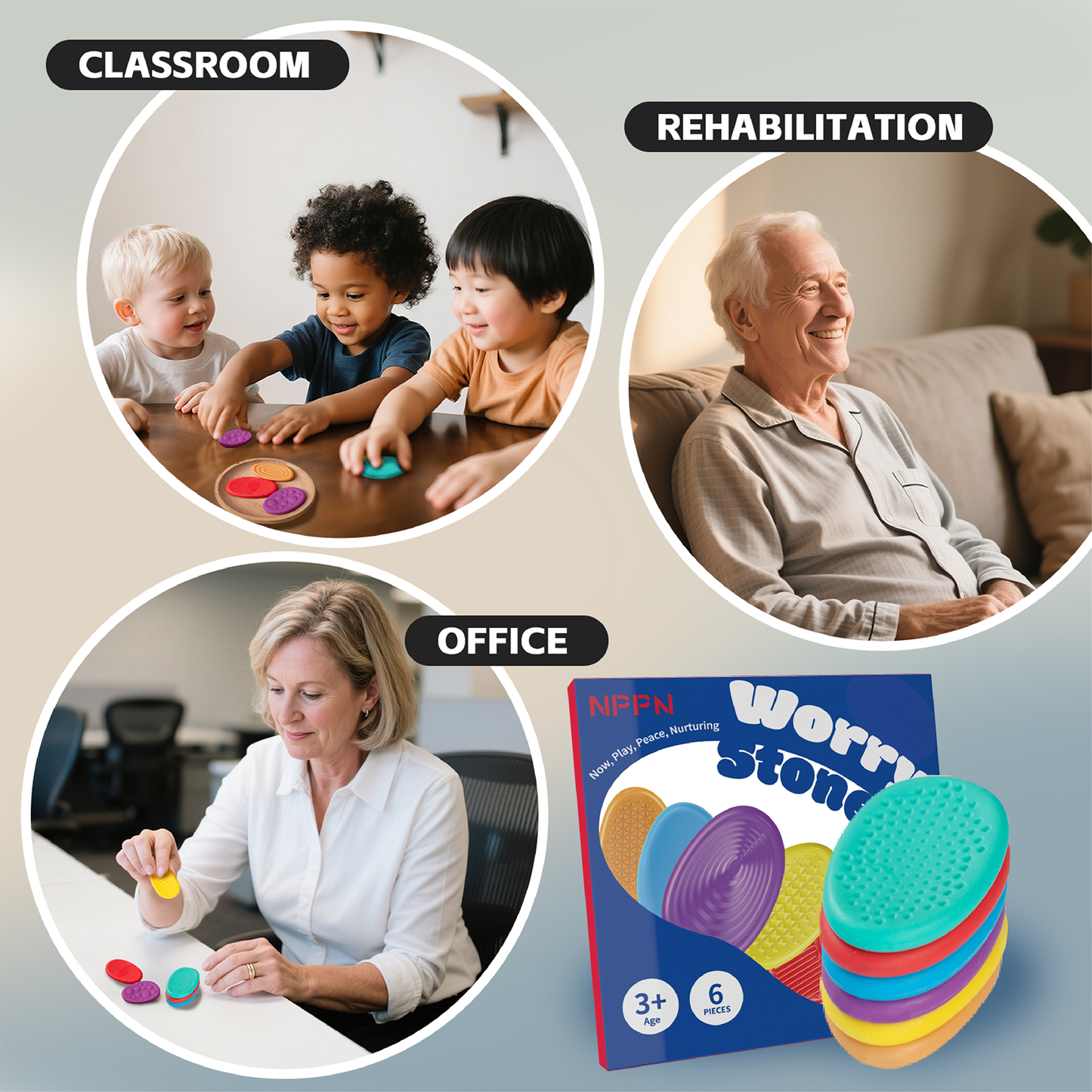 NPPN Hard Plastic Sensory Stones